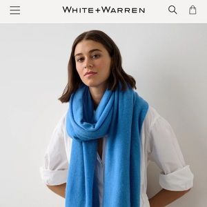 White + Warren Blue Scarf